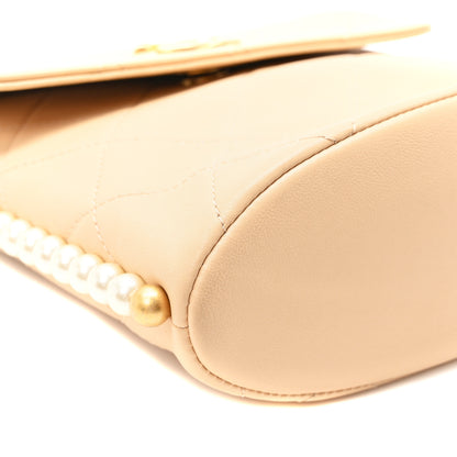 Chanel Calfskin Quilted Pearl Small Hobo Bag Beige 10 of 10
