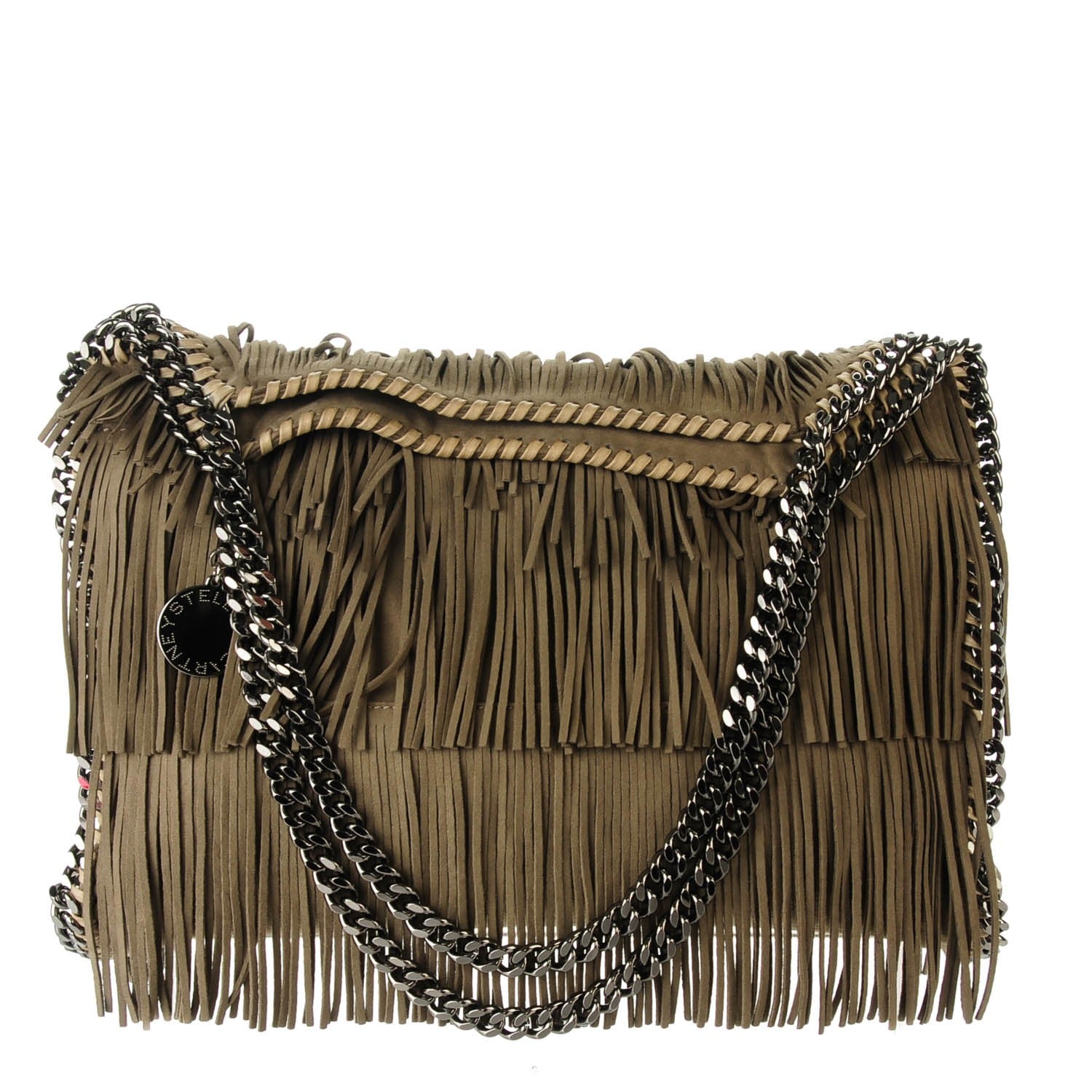 Stella McCartney Eco Suede Fringe Falabella Tote Taupe 1 of 8