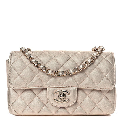 Chanel Metallic Lambskin Quilted Mini Rectangular Flap Gold 1 of 10