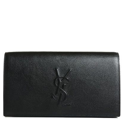 Saint Laurent Calfskin Monogram Large Belle De Jour Clutch Black 1 of 7