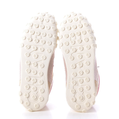 Chanel Nylon Calfskin Suede Womens CC Sneakers 38 Beige Pink 7 of 11