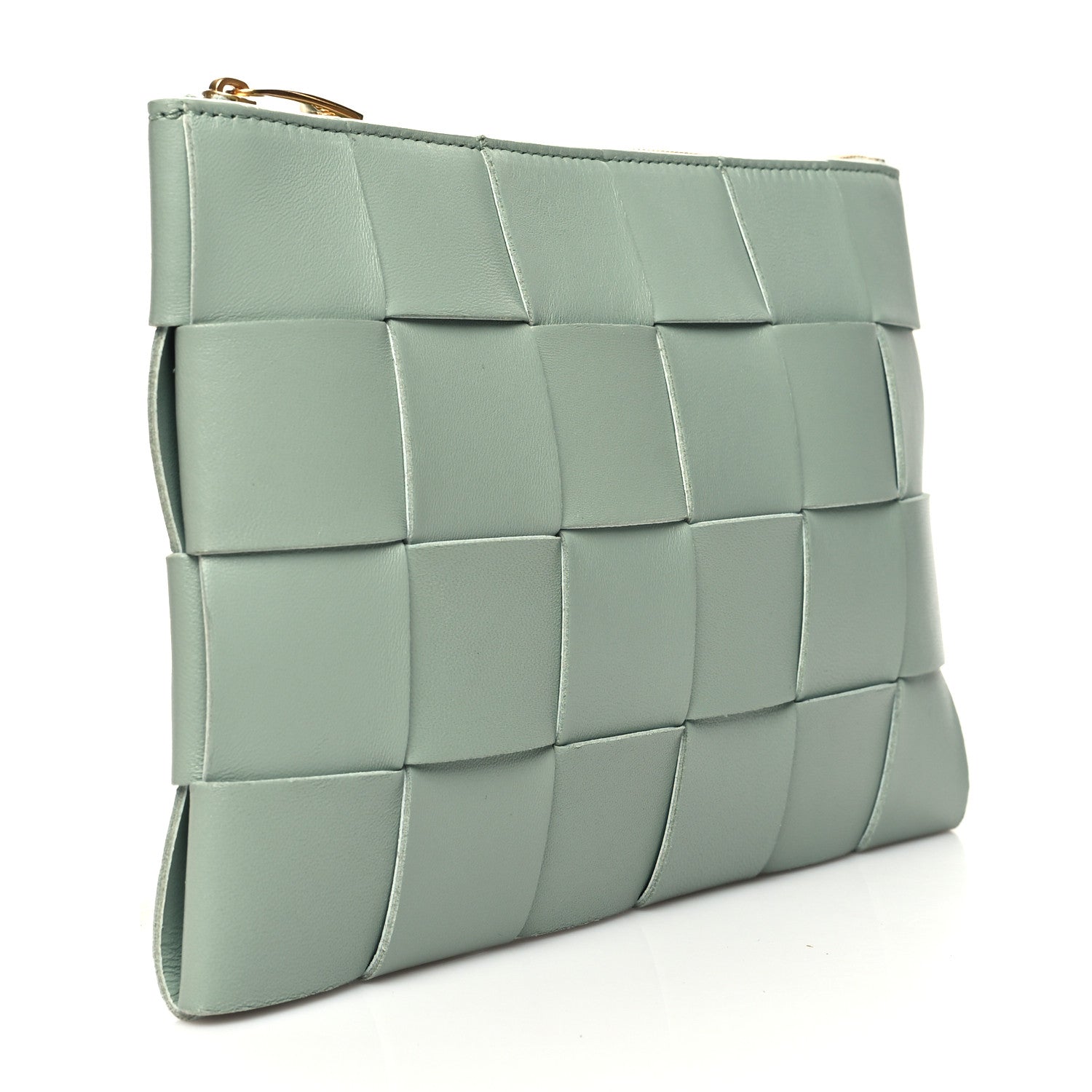 Bottega Veneta Nappa Maxi Intrecciato Small Cassette Flat Zip Pouch New Sauge 3 of 7