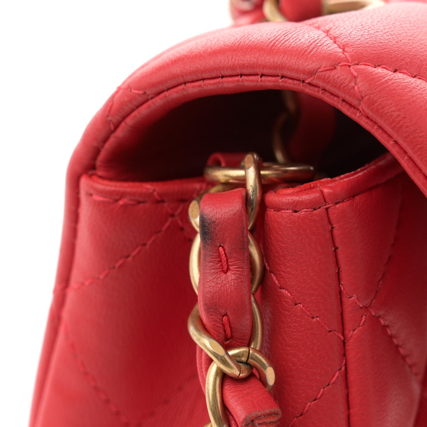 Chanel Lambskin Quilted Mini Rectangular Flap Red 11 of 12