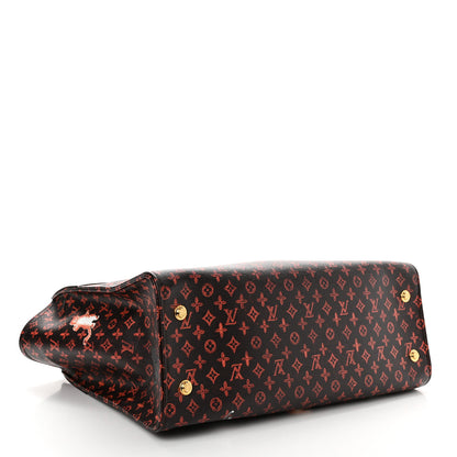 Louis Vuitton Calfskin Catogram City Steamer Cabas XXL Orange Marron 4 of 10