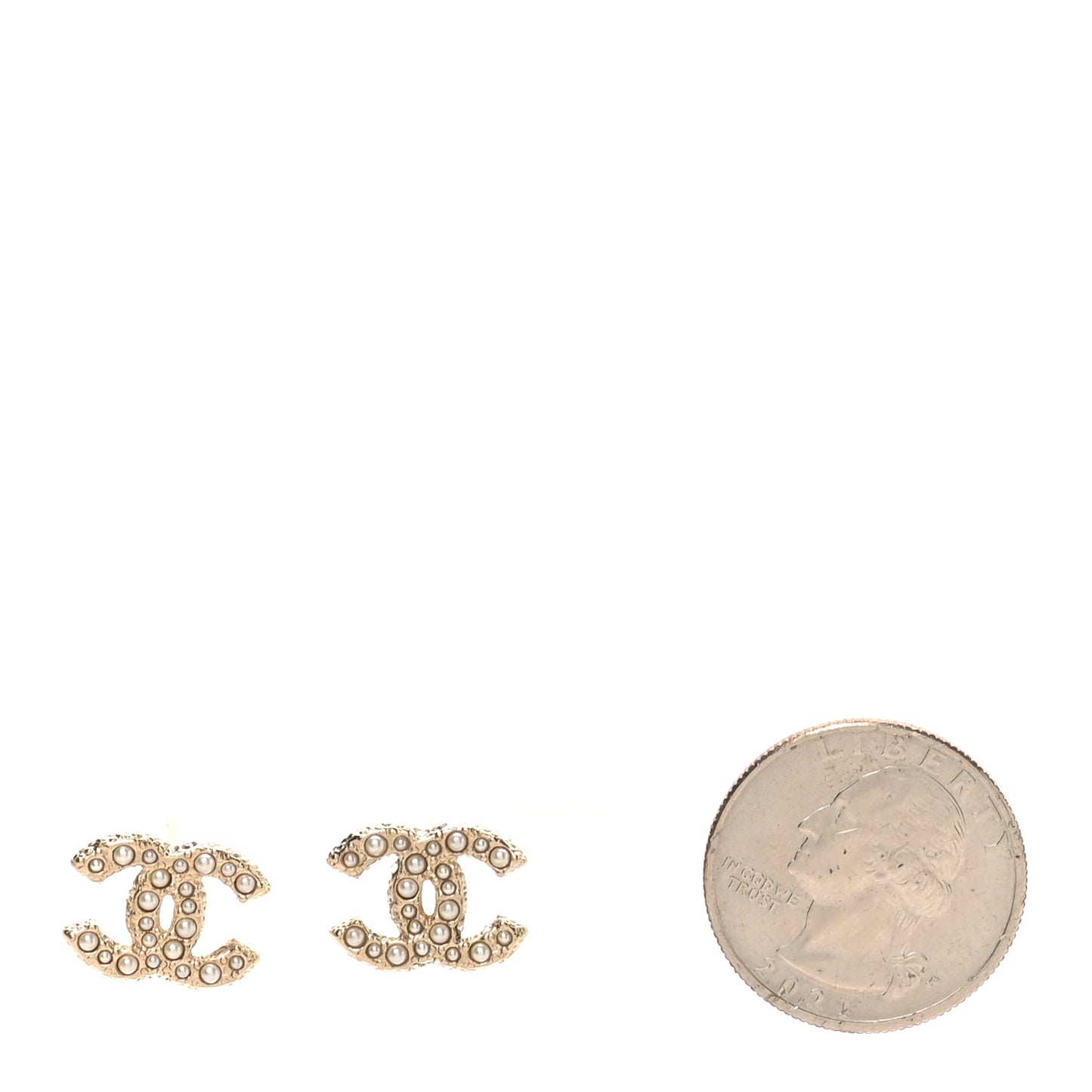 Pearl CC Earrings Gold