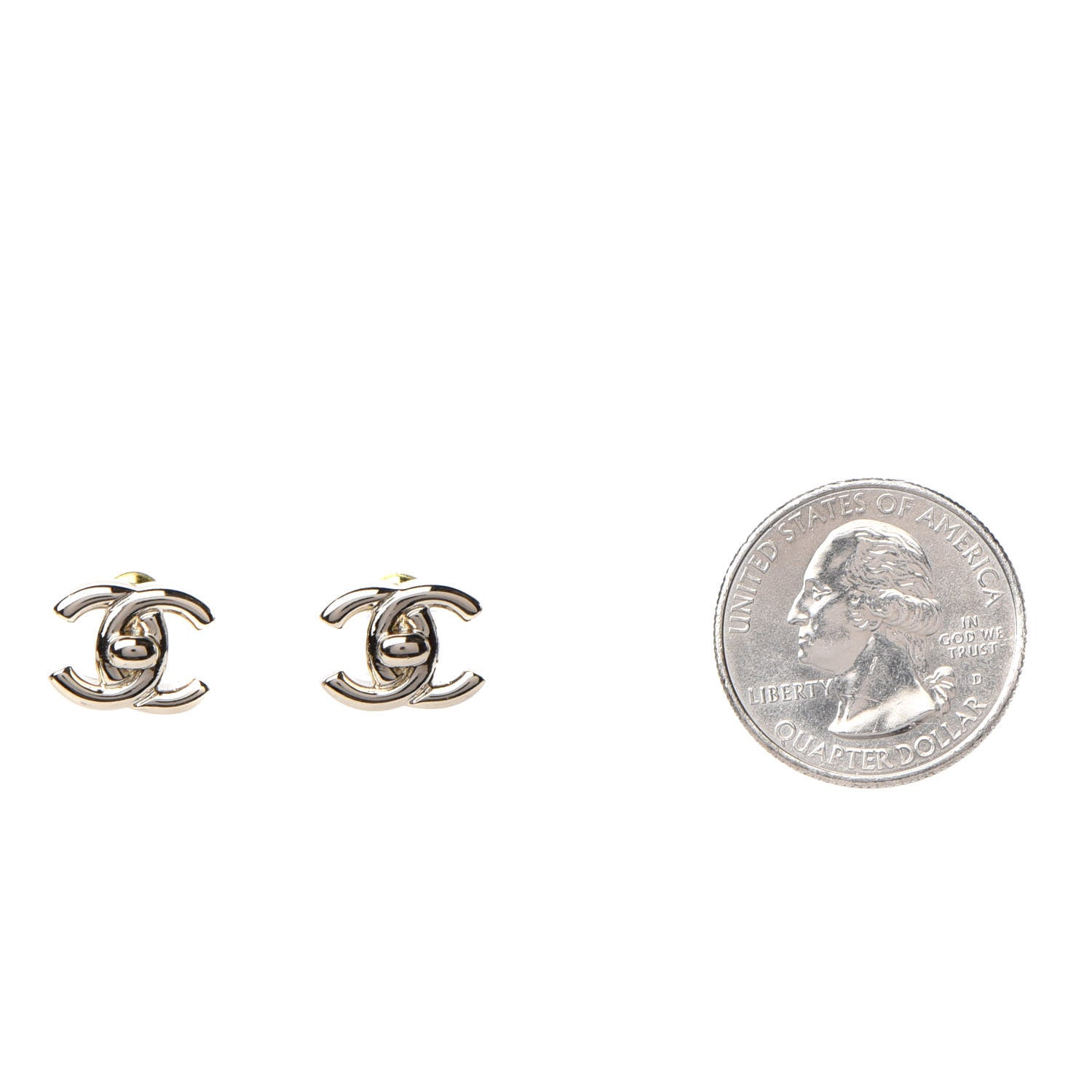 Chanel Metal CC Turnlock Earrings Gold 2 of 4