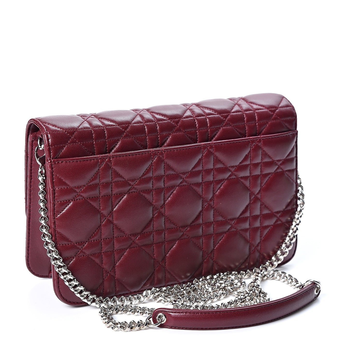 Lambskin Cannage Miss Dior Promenade Pouch Plum