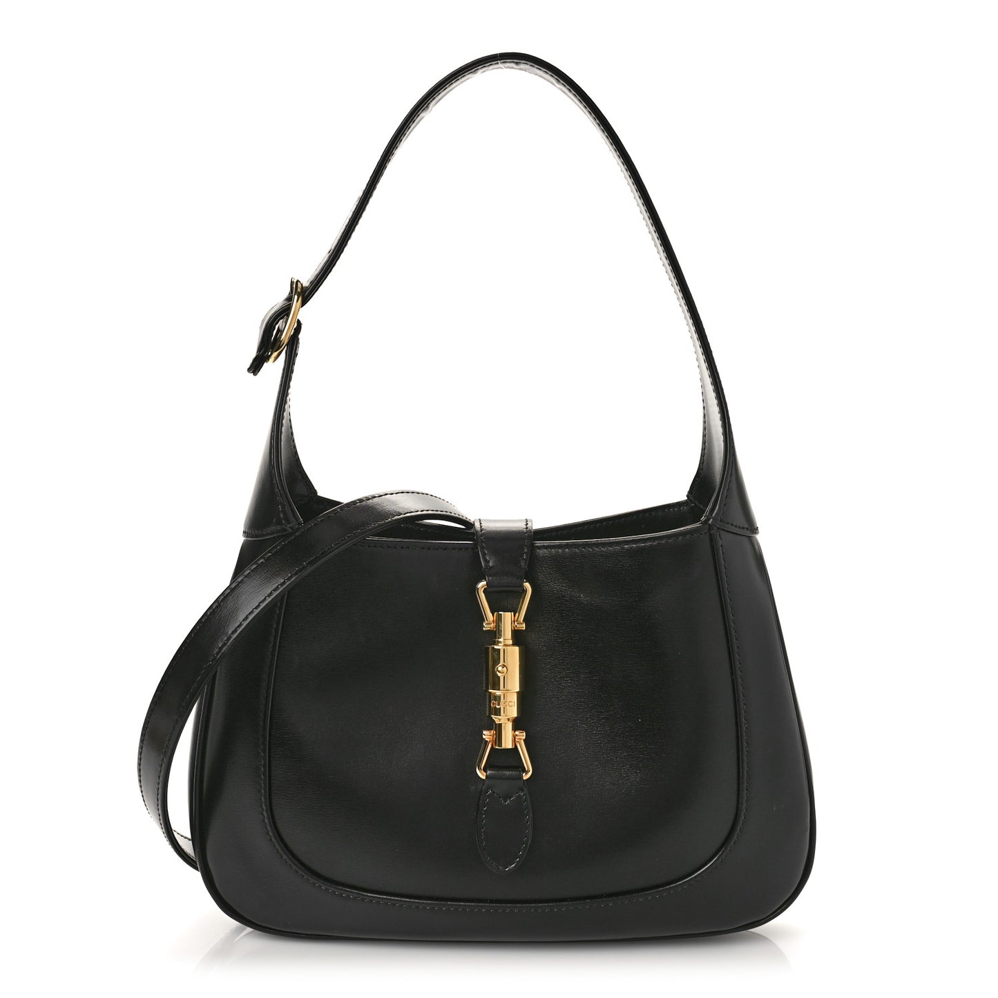 Boarded Dyana Lux Calfskin Small Jackie 1961 Hobo Black