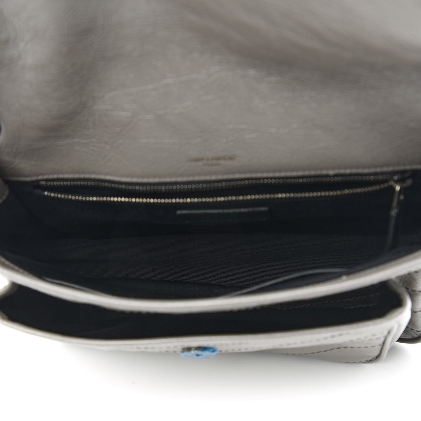 Crinkled Calfskin Matelasse Monogram Medium Niki Chain Satchel Fog