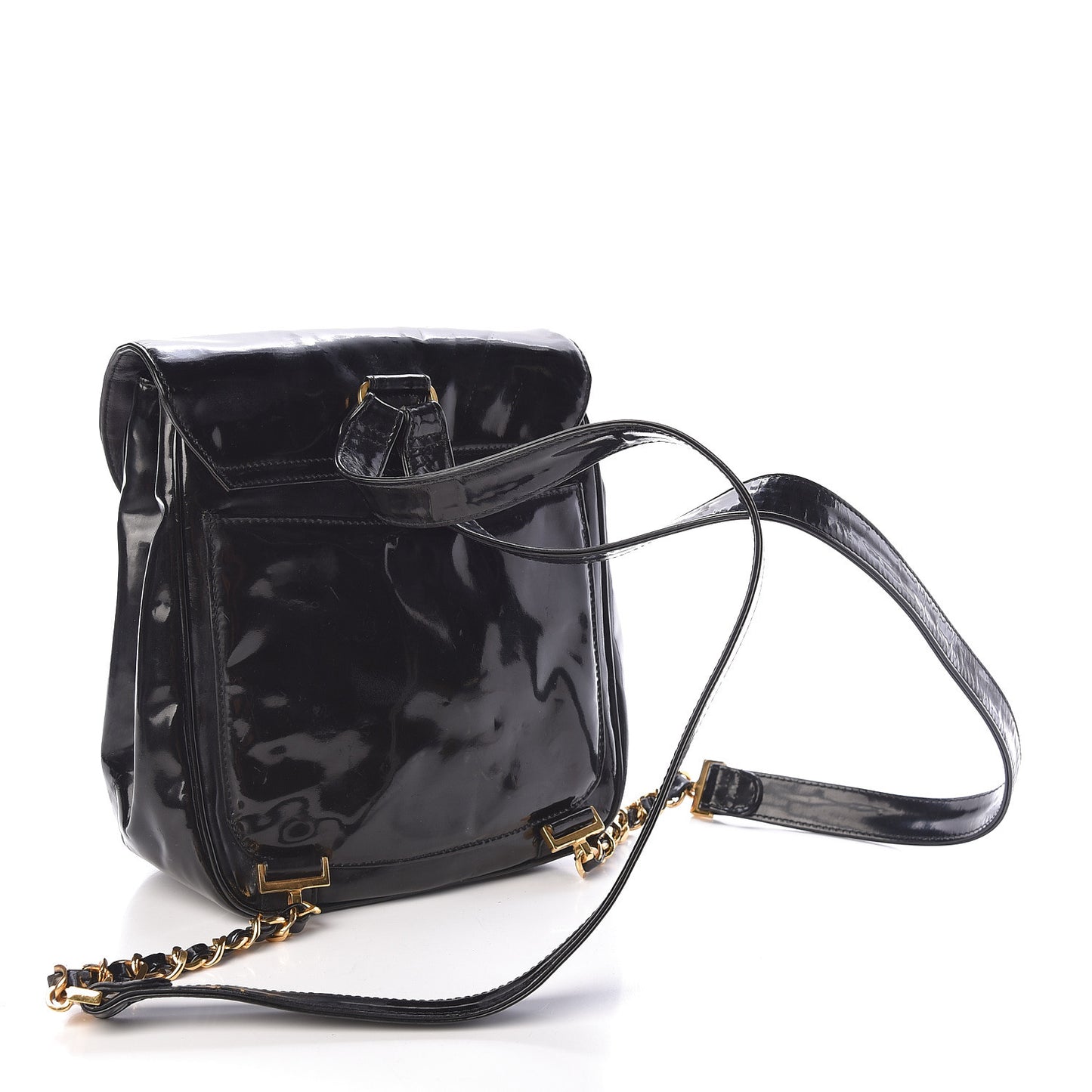 Vinyl CC Drawstring Backpack Black