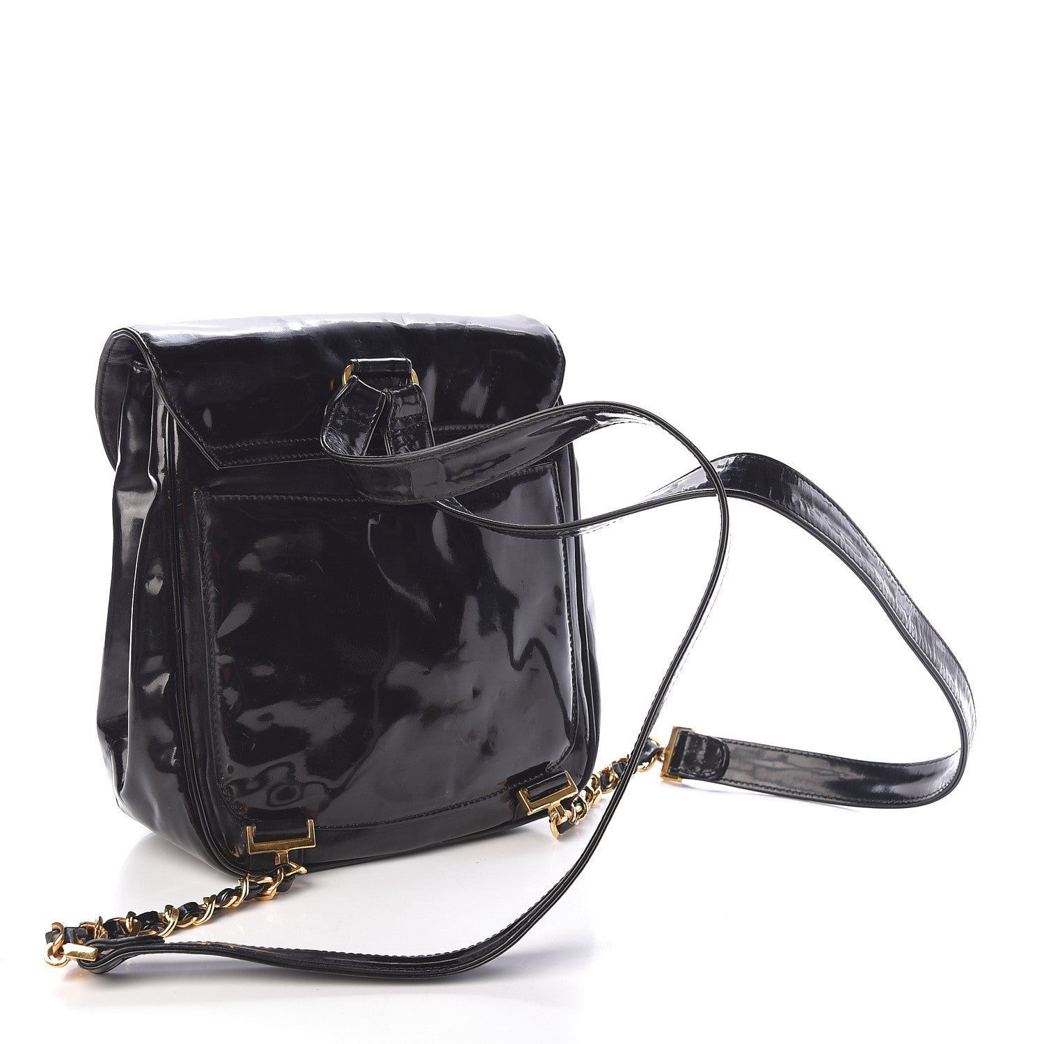 Chanel Vinyl CC Drawstring Backpack Black 3 of 13