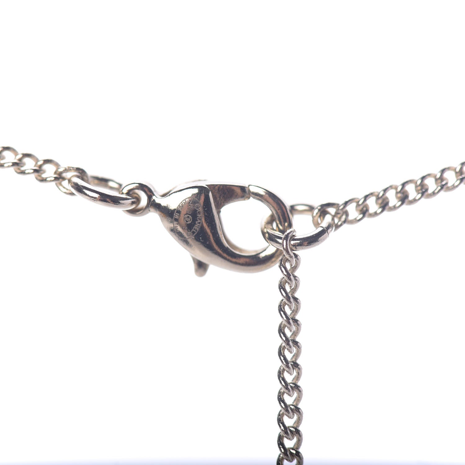 Chanel Crystal Pearl CC Lace Camellia Necklace Gold 5 of 7