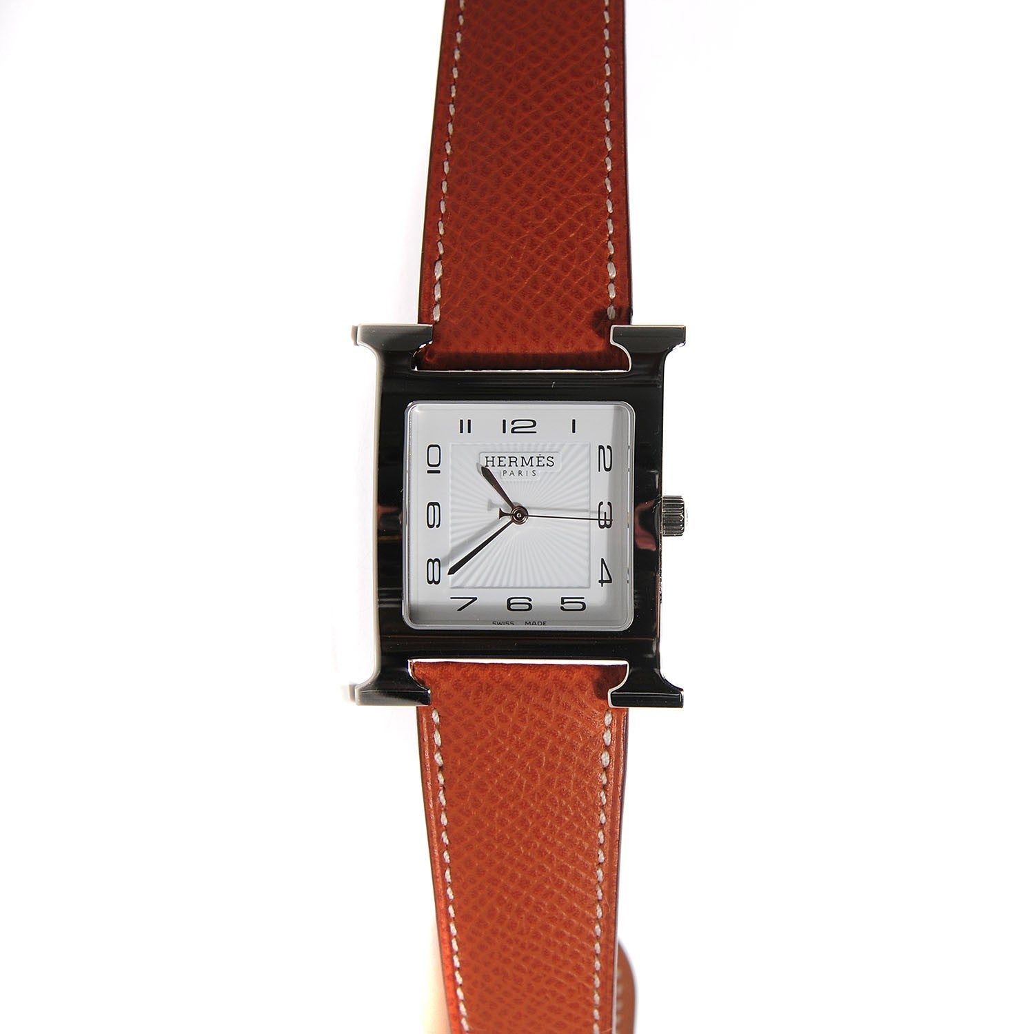 Hermes Stainless Steel Epsom 30.5mm Heure H Hour Quartz Watch Gold 3 of 12