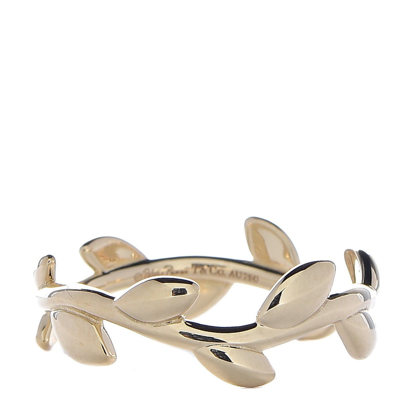 18K Yellow Gold Narrow Paloma Picasso Olive Leaf Band Ring 49 5