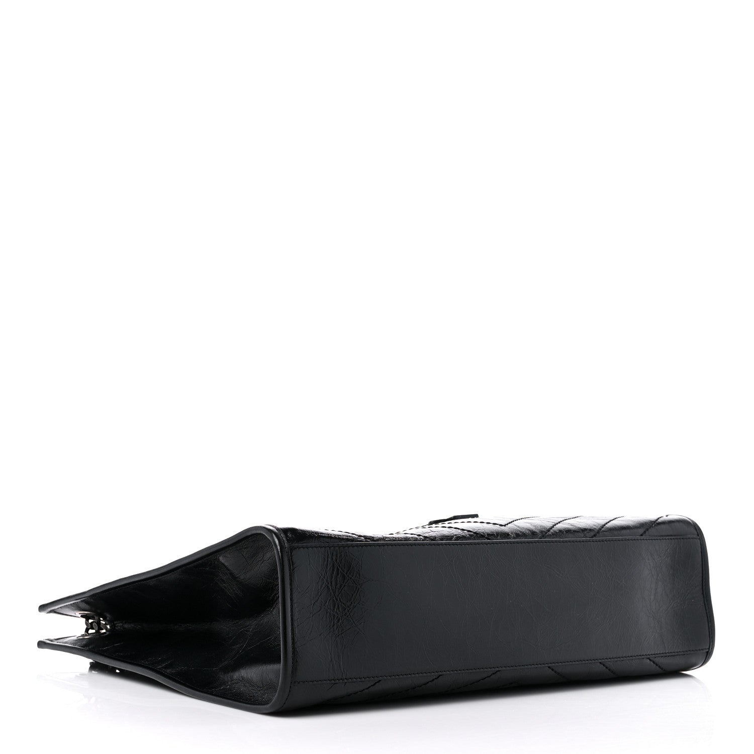 Saint Laurent Crinkled Calfskin Matelasse Monogram Large Niki Shopper Tote Black 4 of 10