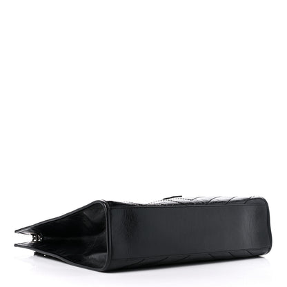 Saint Laurent Crinkled Calfskin Matelasse Monogram Large Niki Shopper Tote Black 4 of 10
