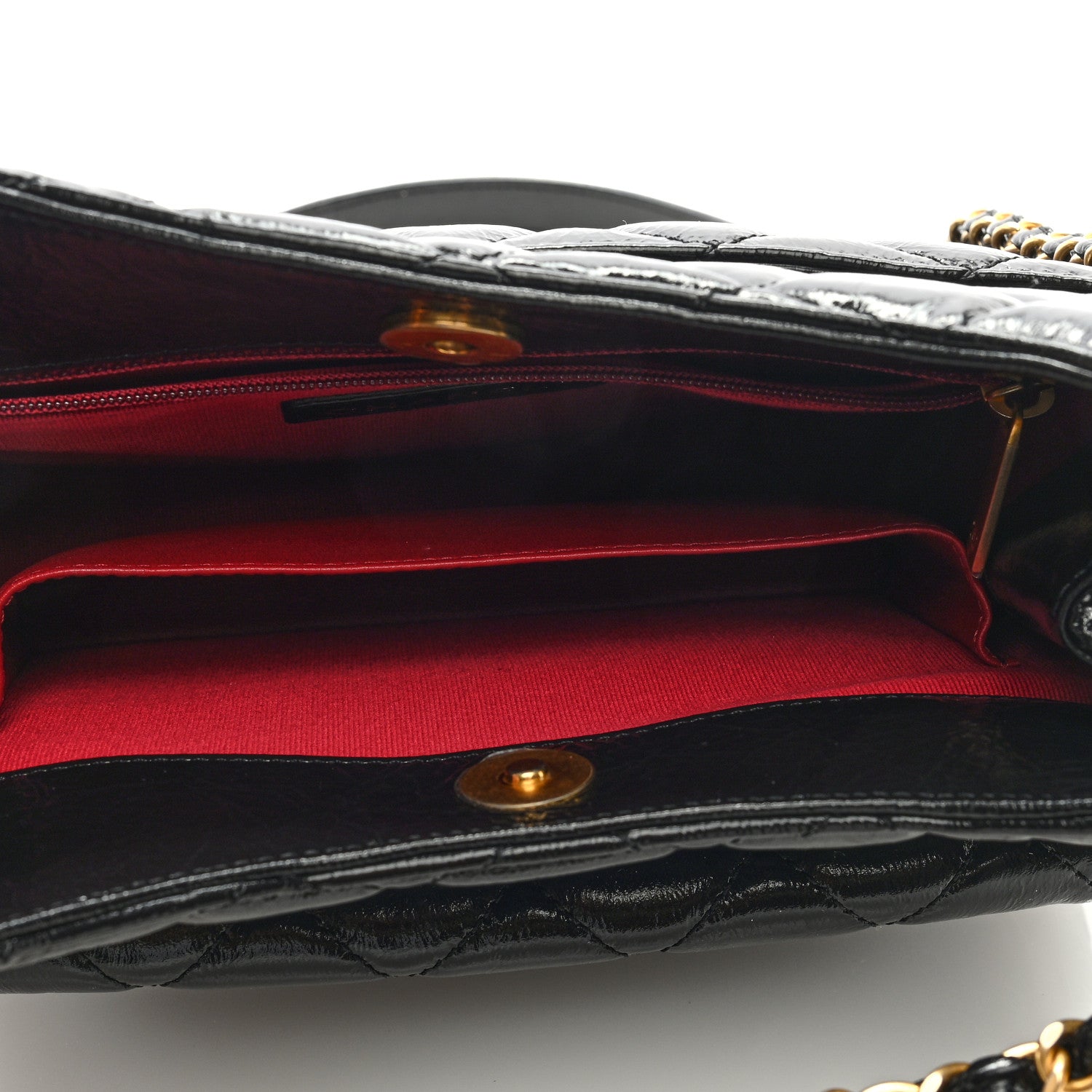 Chanel Shiny Crumpled Calfskin Quilted Wavy CC Hobo Black 5 of 9
