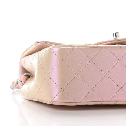 Chanel Iridescent Calfskin Quilted Mini Rectangular Flap Pink 8 of 9