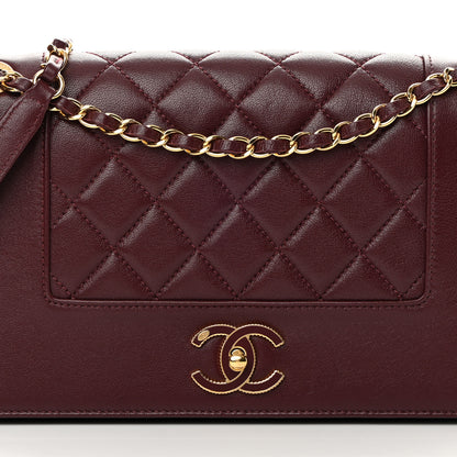 Chanel Sheepskin Quilted Vintage Mademoiselle Flap Dark Red 8 of 20