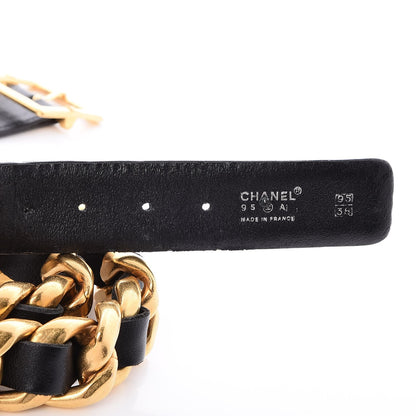 Chanel Lambskin Chain Belt 95 38 Black Gold 4 of 6