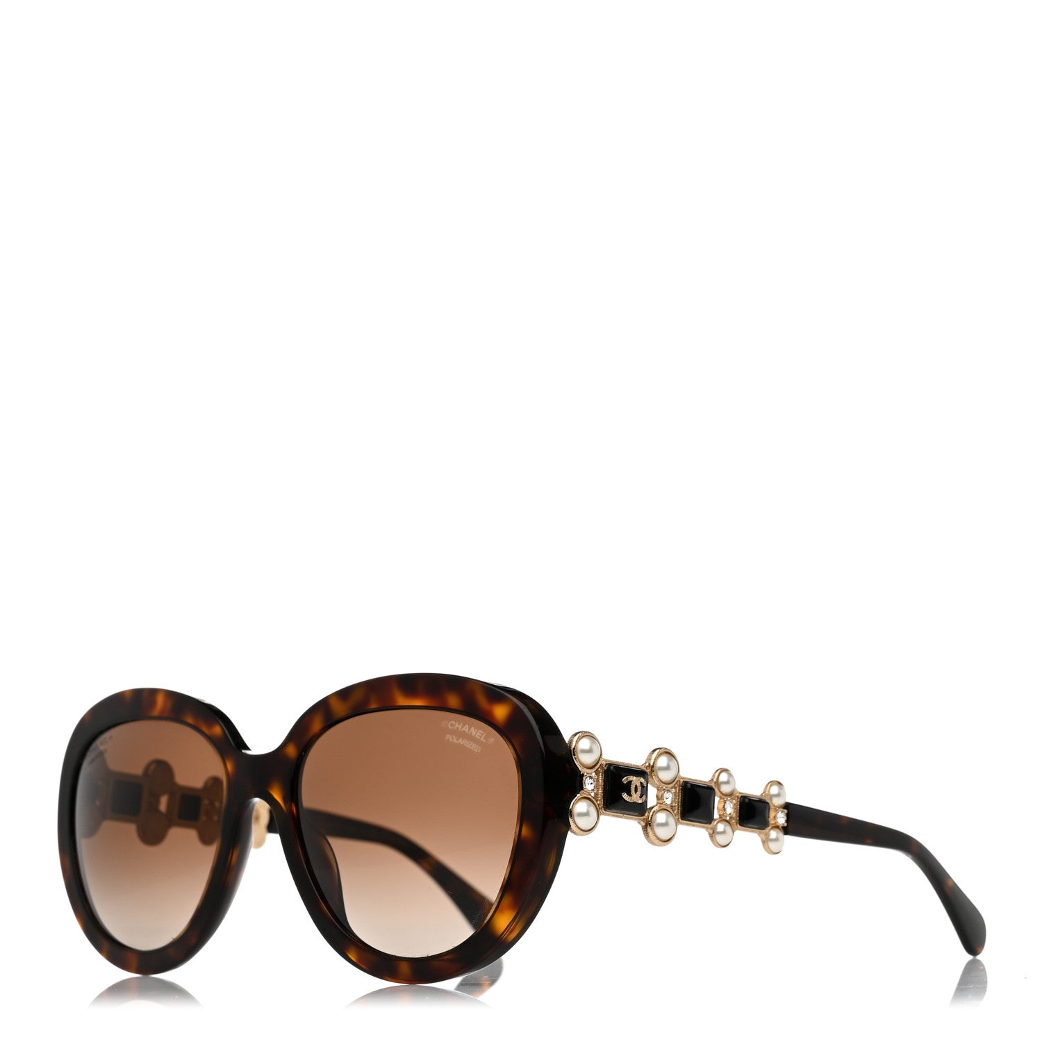 Chanel Pearl Crystal Bijoux Polarized Sunglasses 5335-H-B Tortoise 1 of 8