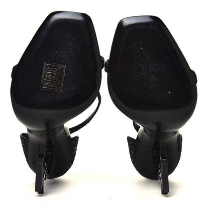 Saint Laurent Glitter Opyum Sandals 36.5 Black 6 of 6