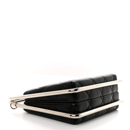 Chanel Quilted Lambskin Metal Bar Clutch Bag Black 4 of 11