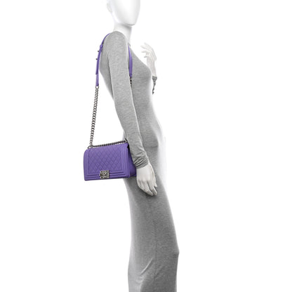 Chanel Lambskin Quilted Medium Boy Flap Purple 2 of 10