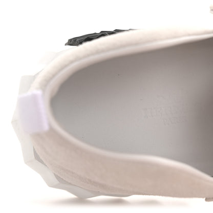 Hermes Suede Goatskin Mesh Fabric H Sneakers 38 White 18 of 20