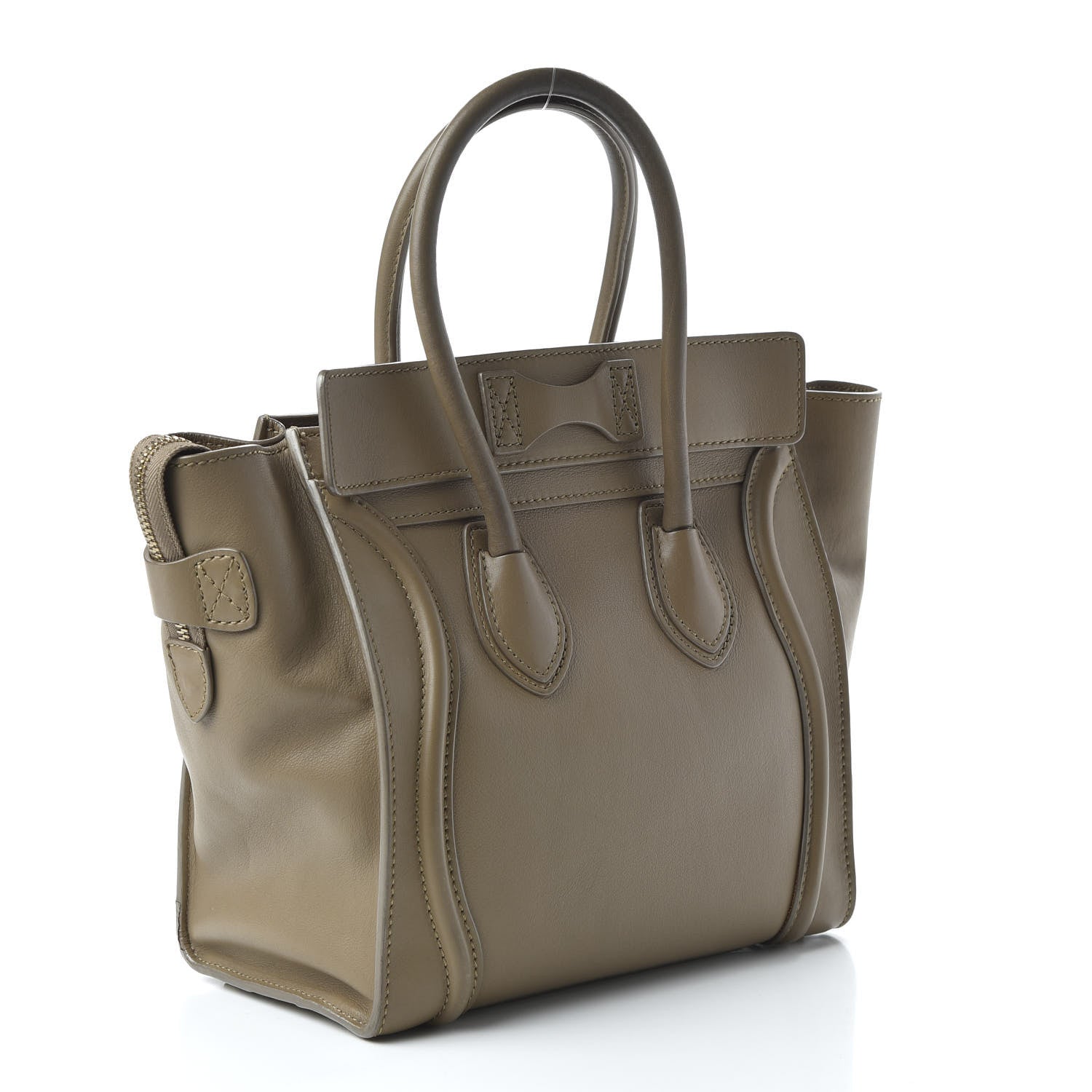 Celine Smooth Calfskin Micro Luggage Khaki 3 of 11