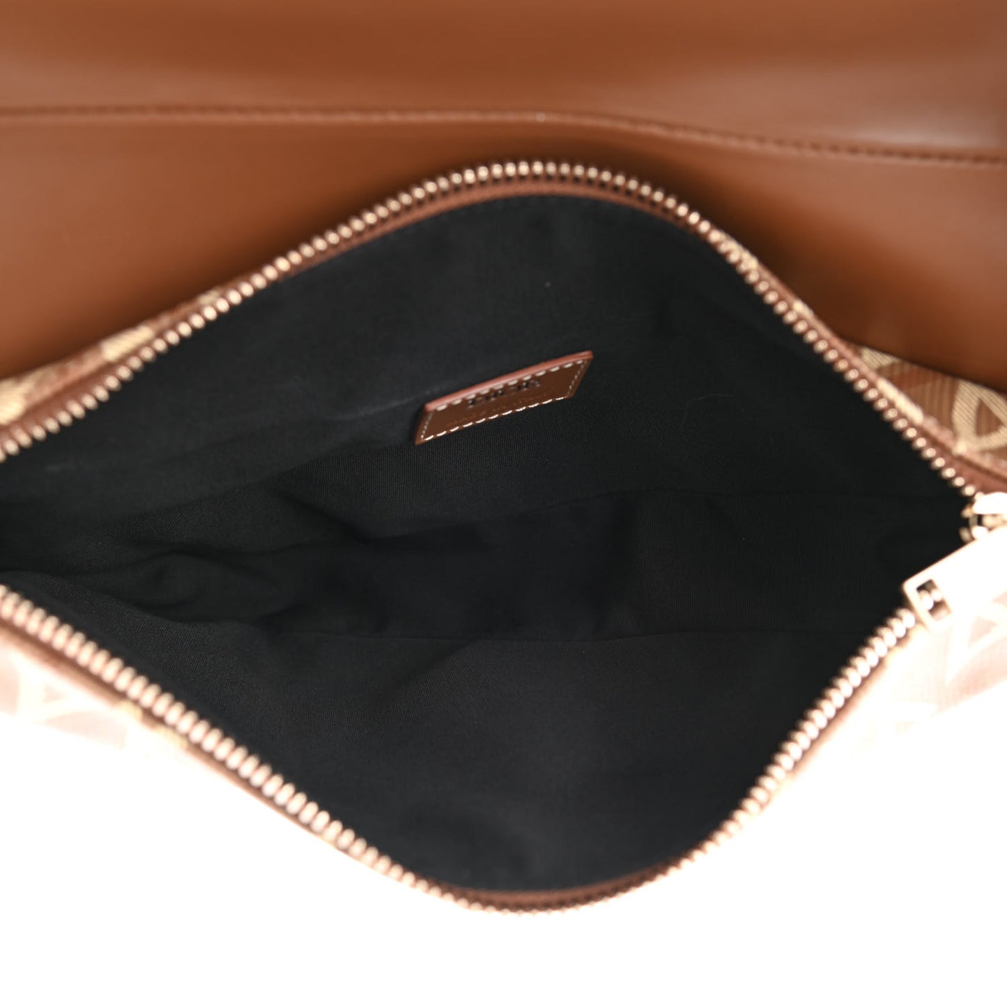 Coated Canvas CD Diamond Printed Mens Saddle Bag Coffee