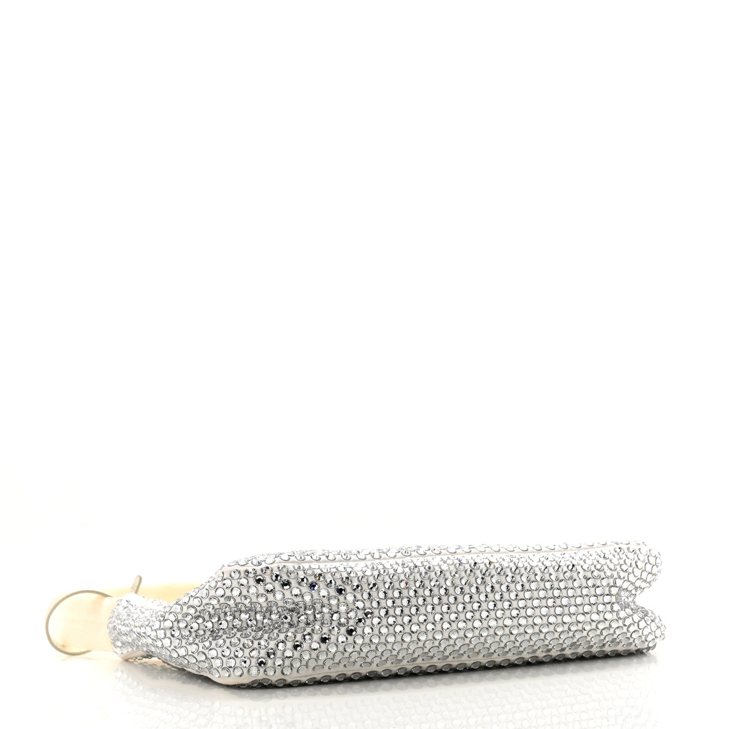 Satin Crystal Mini Re-Edition 2000 Bag White