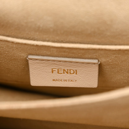 Fendi Vitello Liberty Bi-Color FF 1974 Embossed Small Kan U Shoulder Bag Maya Black 6 of 13