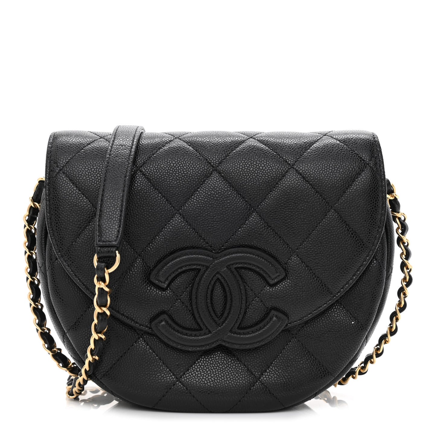 Caviar Quilted Small Messenger Flap Black