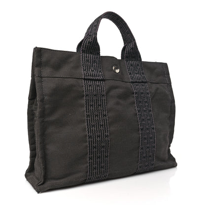 Hermes Canvas Herline PM Tote Grey 3 of 9