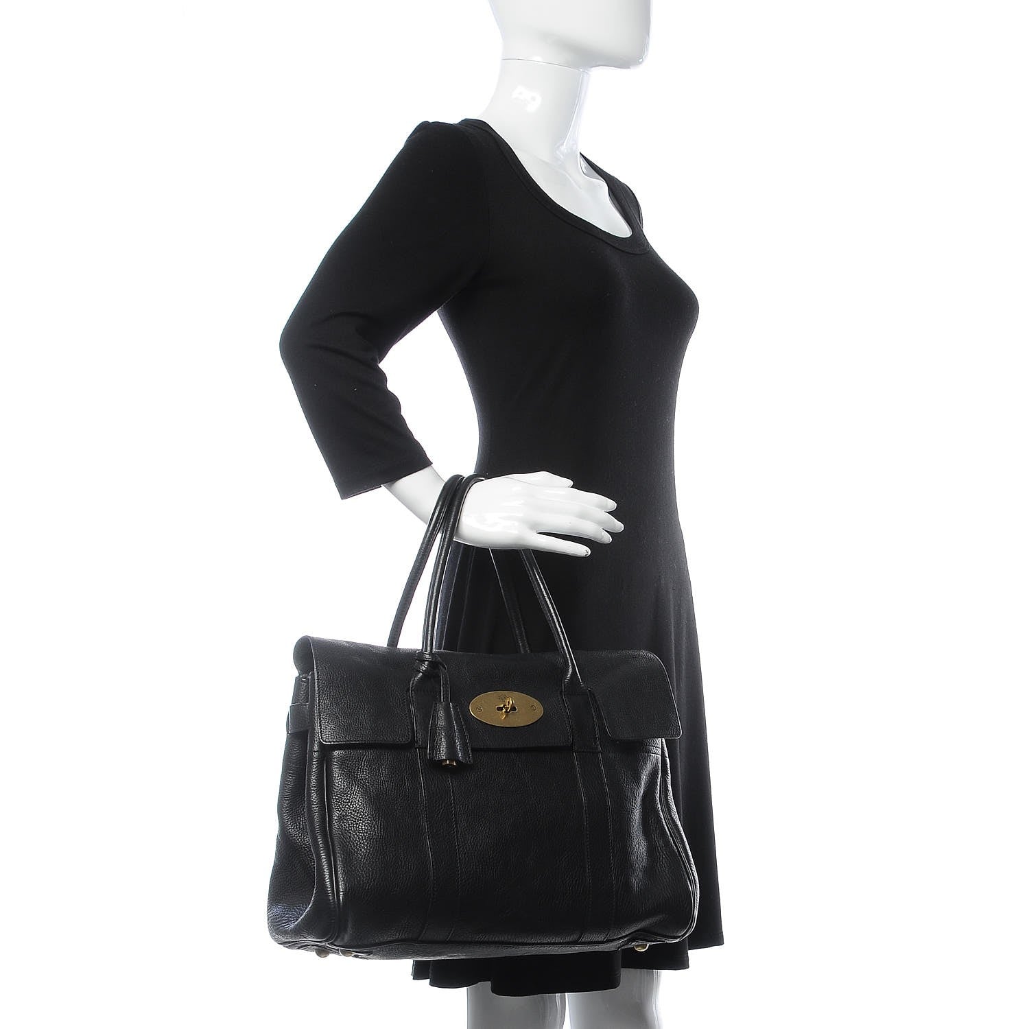 Mulberry Natural Leather Bayswater Black 2 of 10