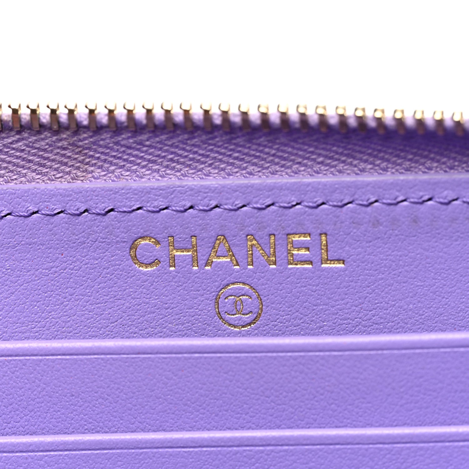 Chanel Caviar Quilted Medium Zip Around Wallet Purple 6 of 8