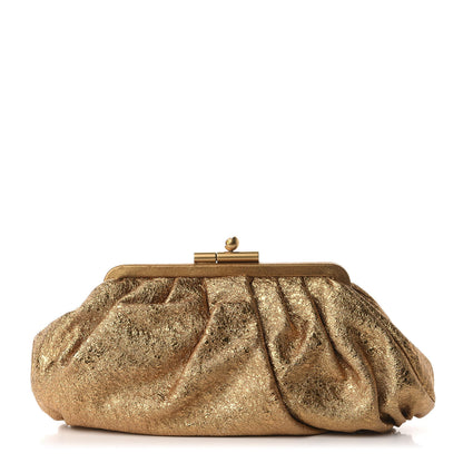 Chanel Metallic Crackled Calfskin Monte Carlo Clutch Gold 1 of 11