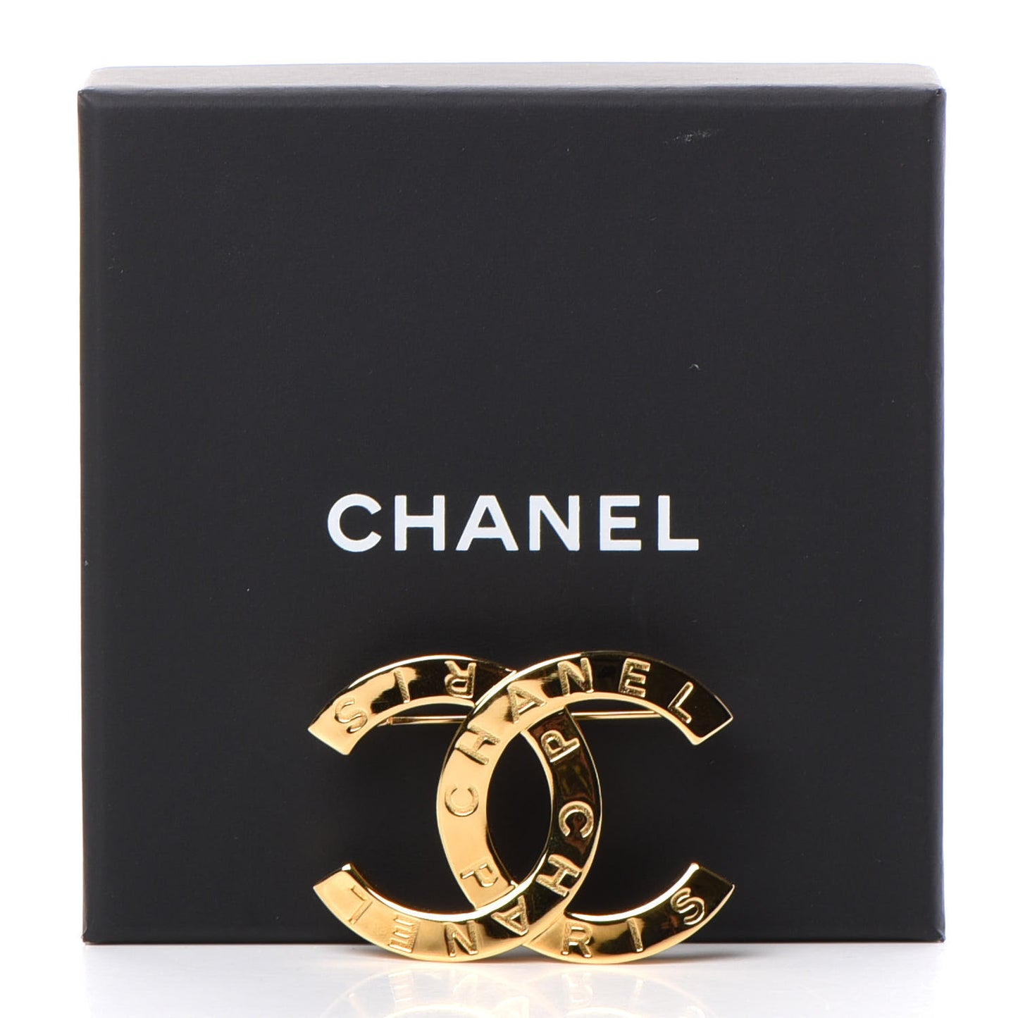 Metal Paris Button CC Large Brooch Gold