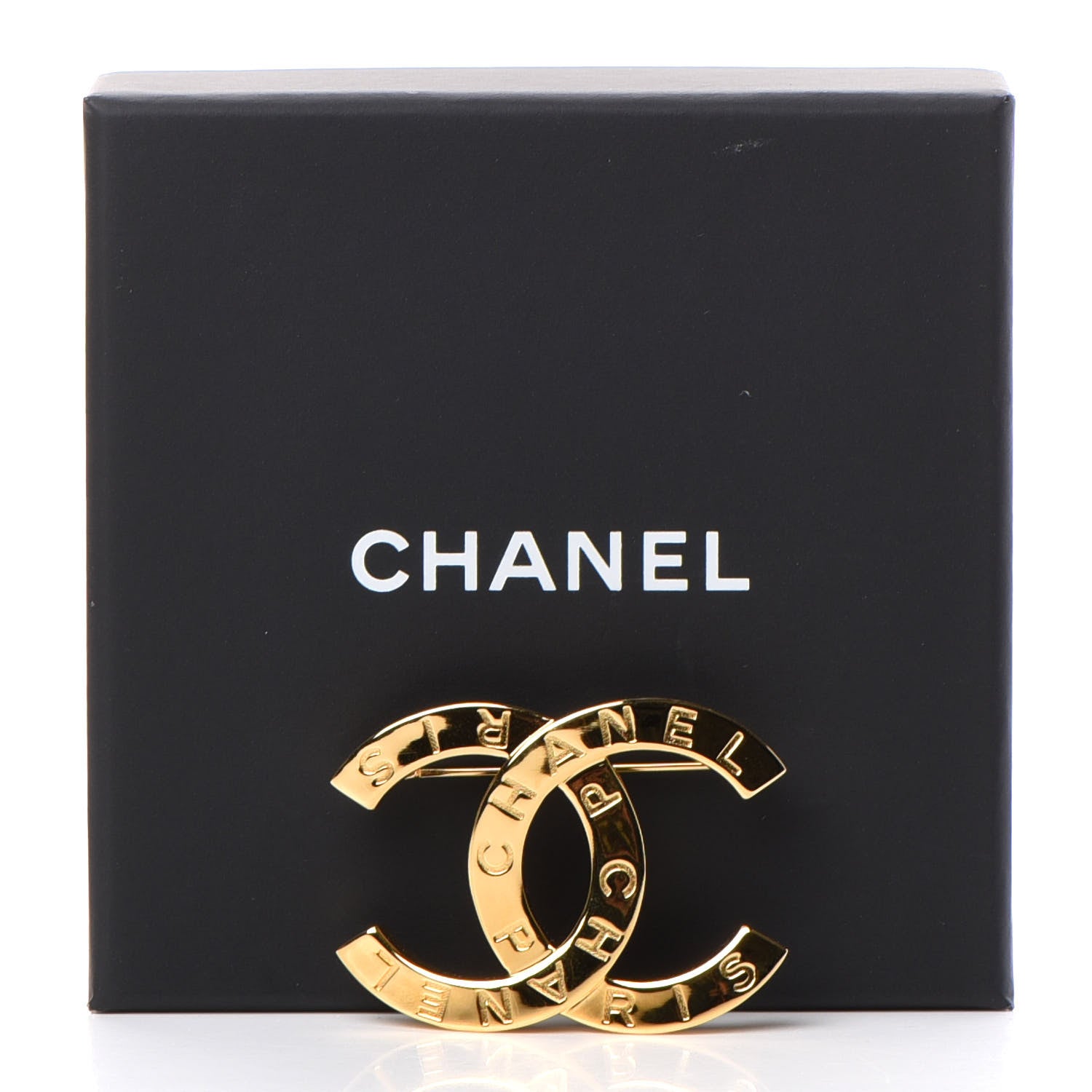 Chanel Metal Paris Button CC Large Brooch Gold 5 of 5