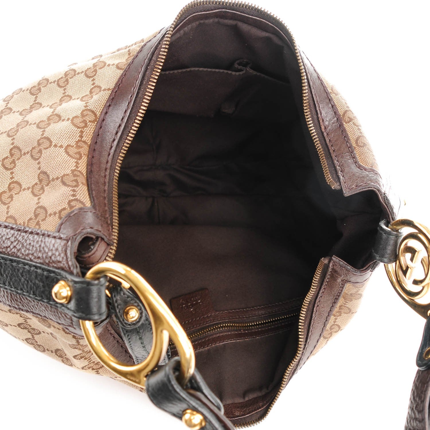Gucci Monogram Medium Interlocking Hobo Dark Brown 5 of 7