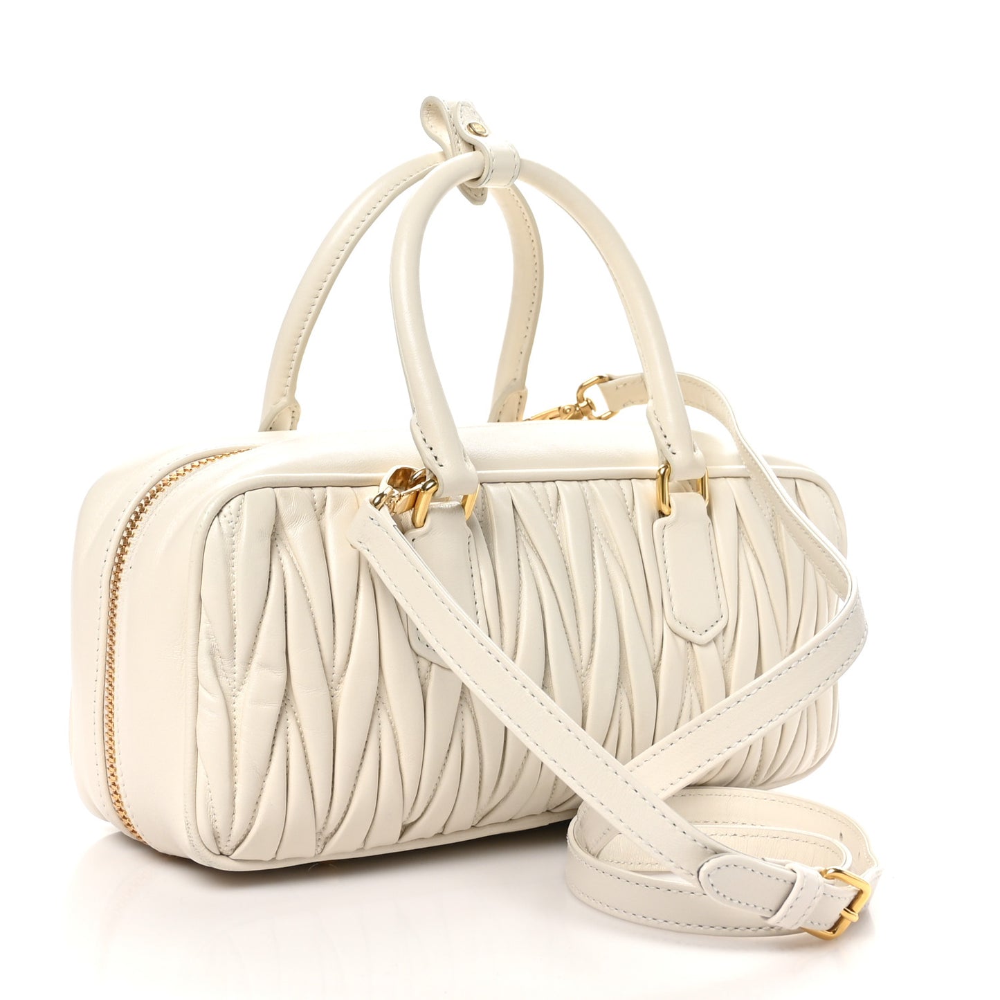 Nappa Matelasse Large Arcadie Top Handle Bag White