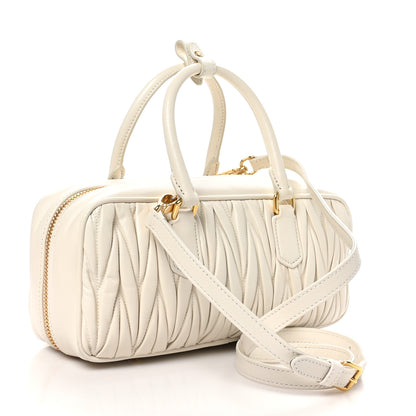 Miu Miu Nappa Matelasse Large Arcadie Top Handle Bag White 3 of 9