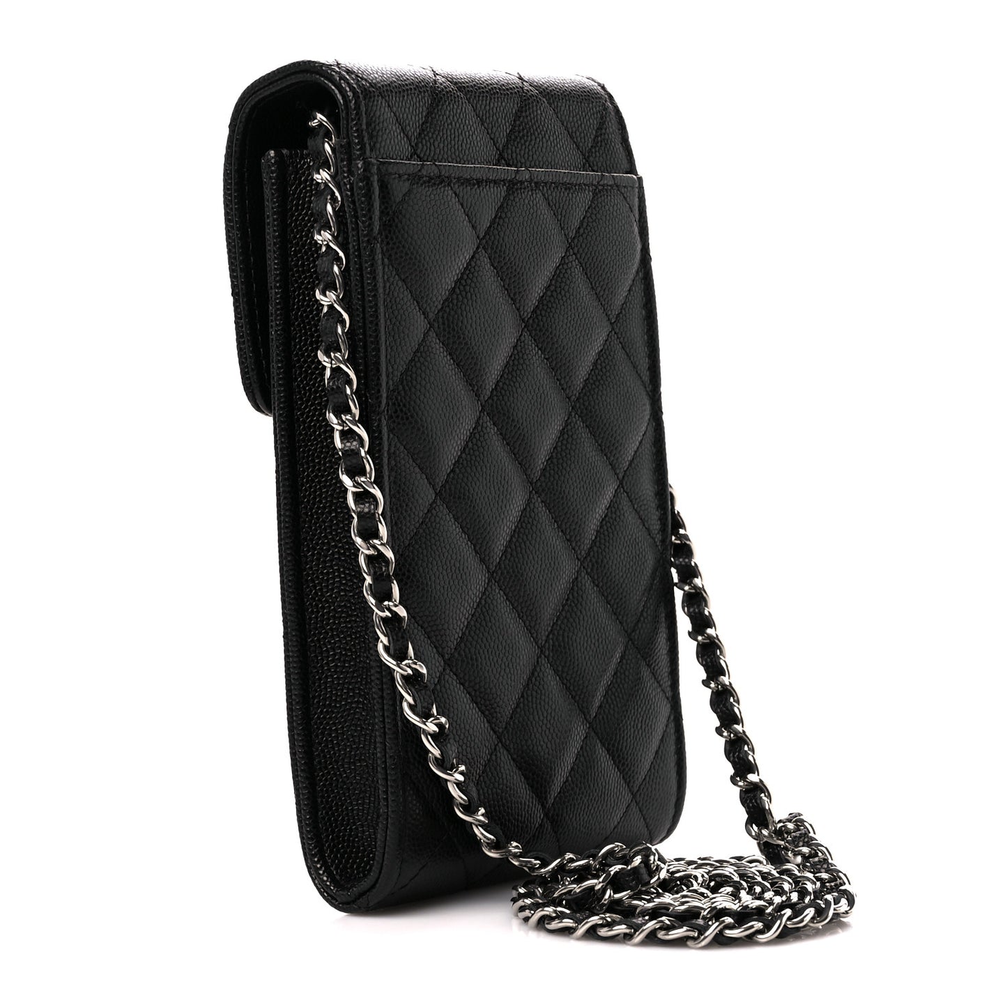 Caviar Quilted Classic Phone Holder Black