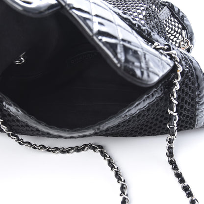 Chanel Patent Net Large La Madrague Tote Black 10 of 15