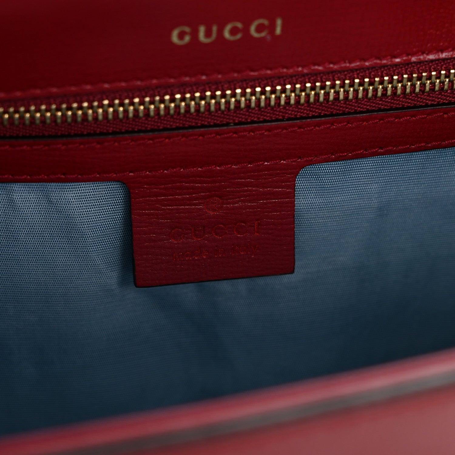 Gucci Textured Calfskin Small Torchon GG Ring Shoulder Bag New Cherry Red 6 of 14