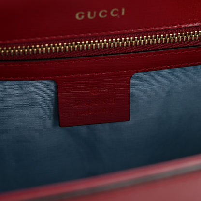 Gucci Textured Calfskin Small Torchon GG Ring Shoulder Bag New Cherry Red 6 of 14