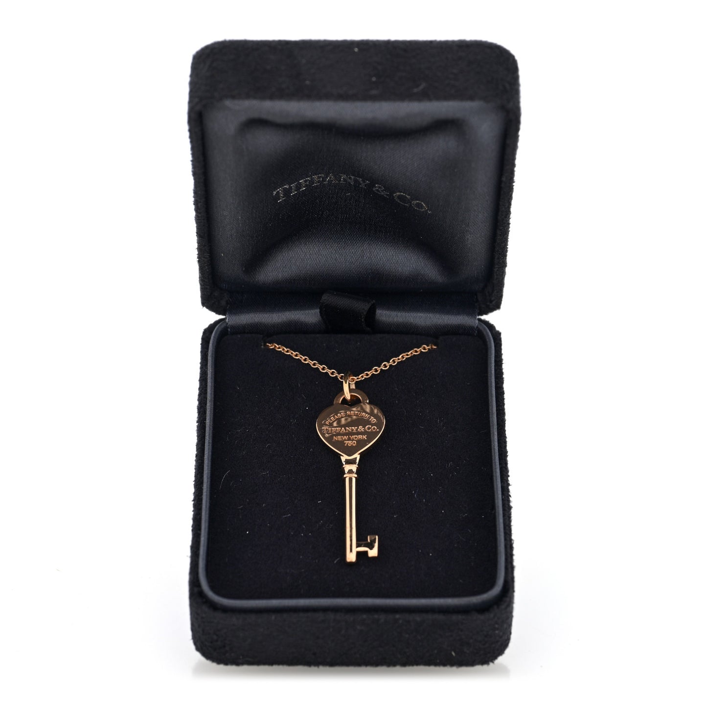18K Rose Gold Return To Tiffany Heart Key Pendant Necklace