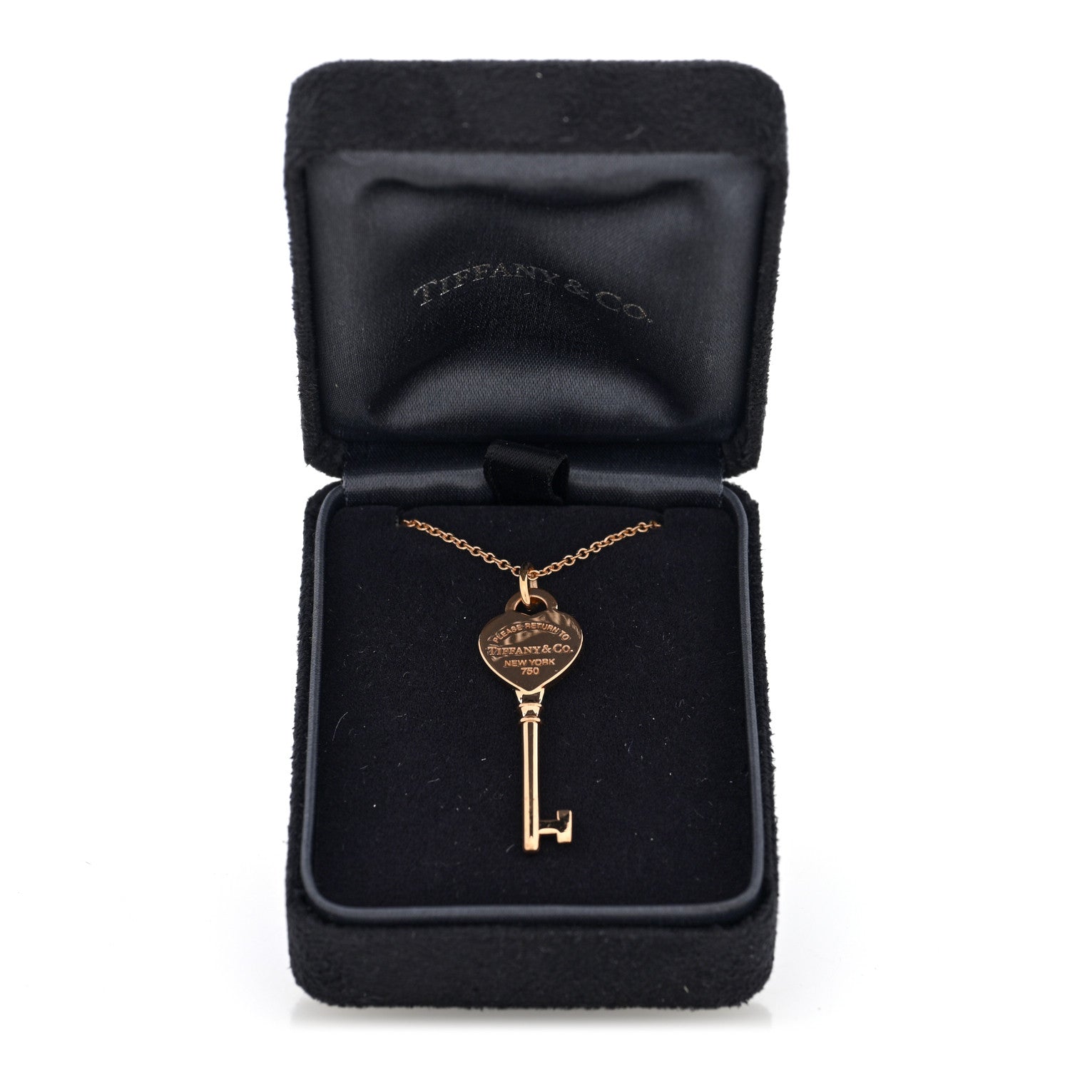 Tiffany 18K Rose Gold Return To Tiffany Heart Key Pendant Necklace 6 of 6
