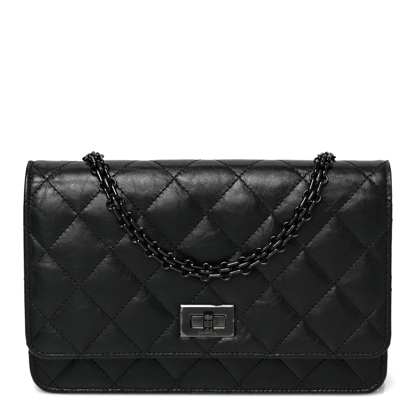 Aged Calfskin Quilted Reissue Wallet On Chain WOC So Black